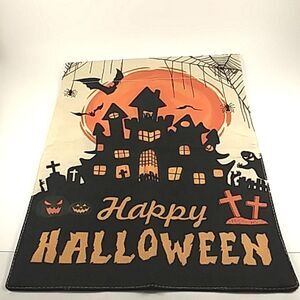 Halloween Garden Flag Castle Bat Party Decoration 12" X 18"  Woven Sturdy